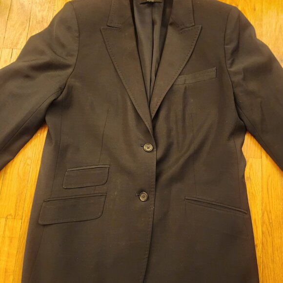 Navy Blue Talbots Boyfriend Two Button Blazer Women's Size 14L Great Condition - Picture 2 of 15